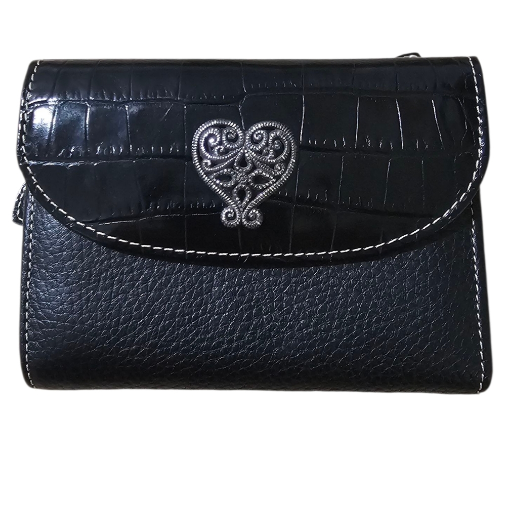 BRIGHTON Black Crossbody Wallet With Detachable Strap - Picture 3 of 12